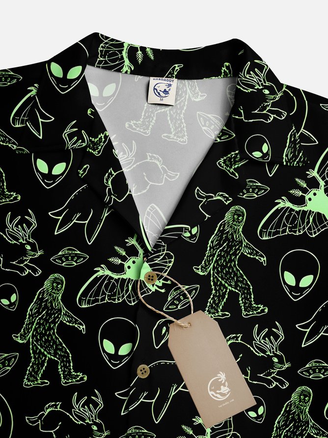 Tall Size American Legend Alien Short Sleeve Aloha Shirt