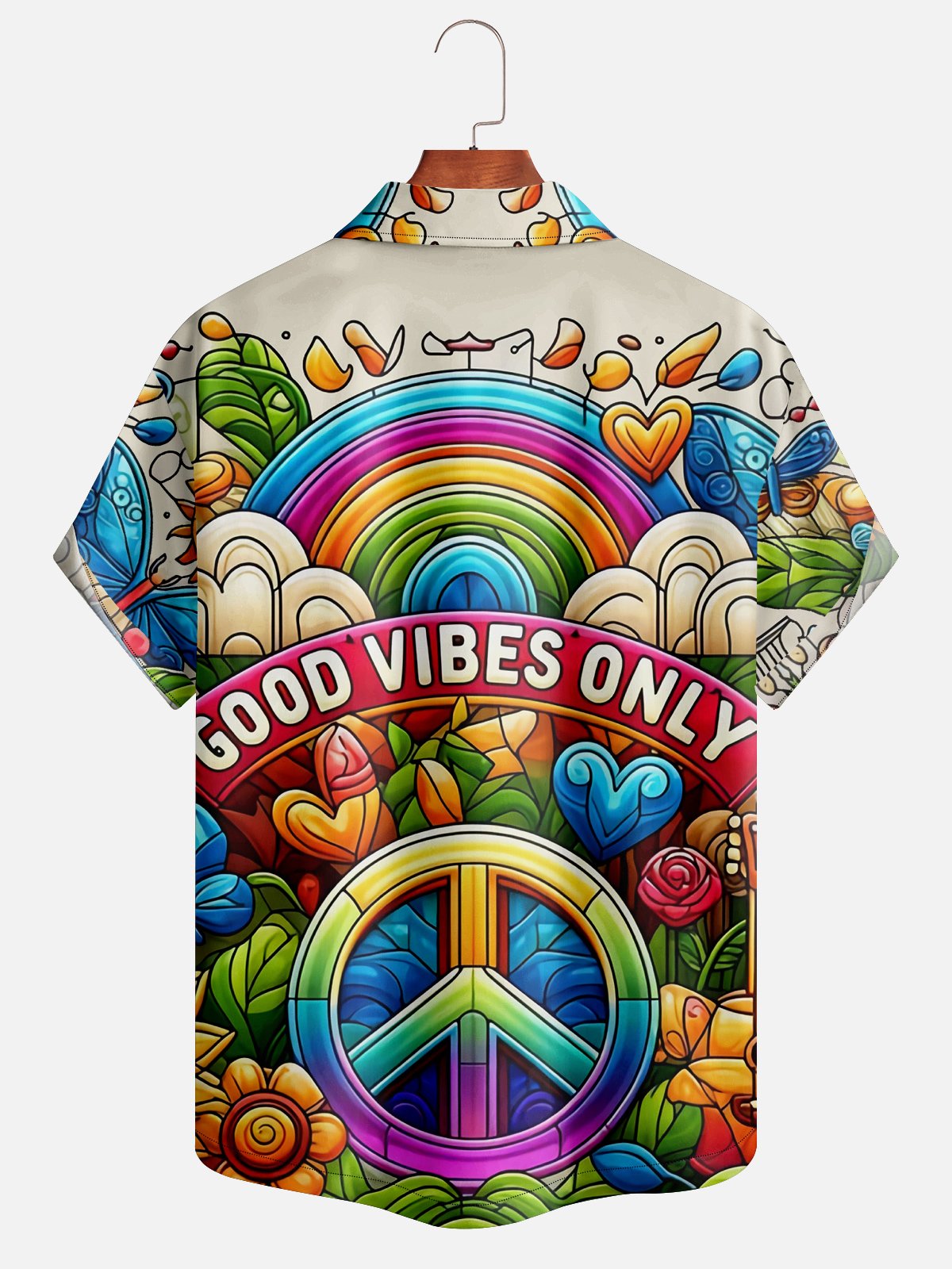 Moisture-wicking Hippie Peace Aloha Shirt