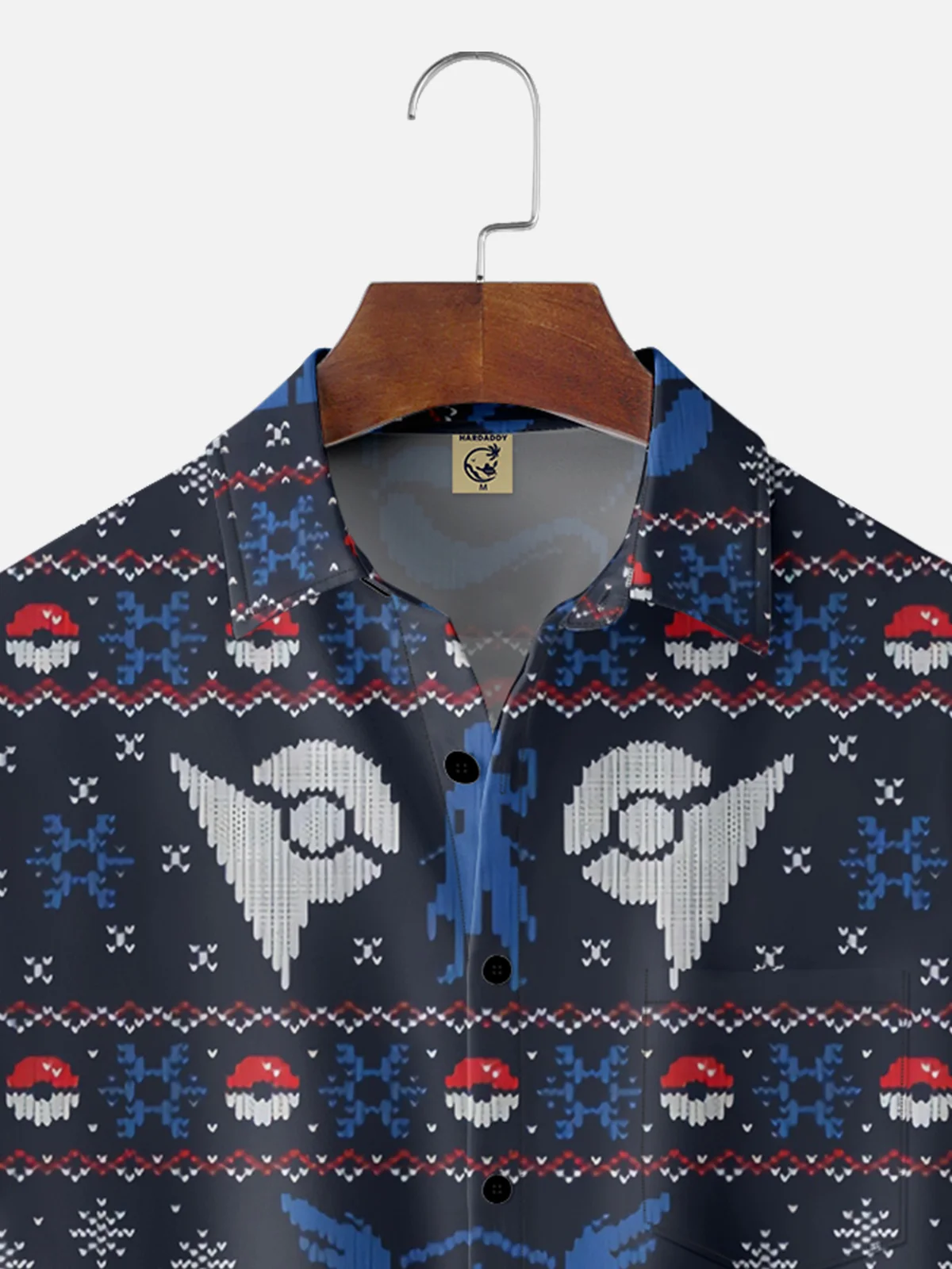 Moisture-wicking Christmas Chest Pocket Casual Shirt