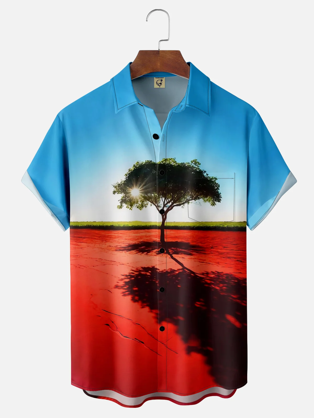 Moisture-wicking Lonely Tree Chest Pocket Hawaiian Shirt