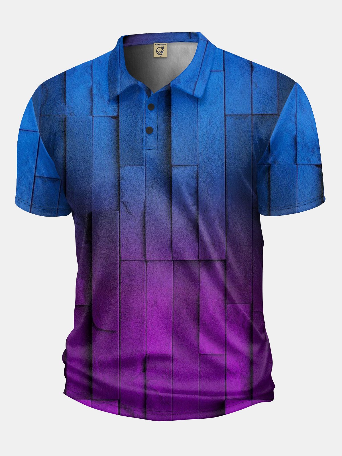 Moisture Wicking Golf Polo 3D Gradient Color Abstract Geometry