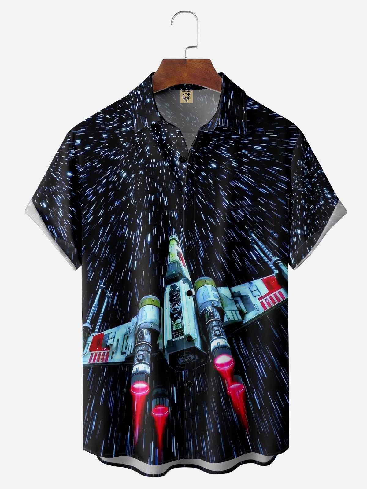 Moisture-wicking Spacecraft Star Wars Chest Pocket Casual Shirt