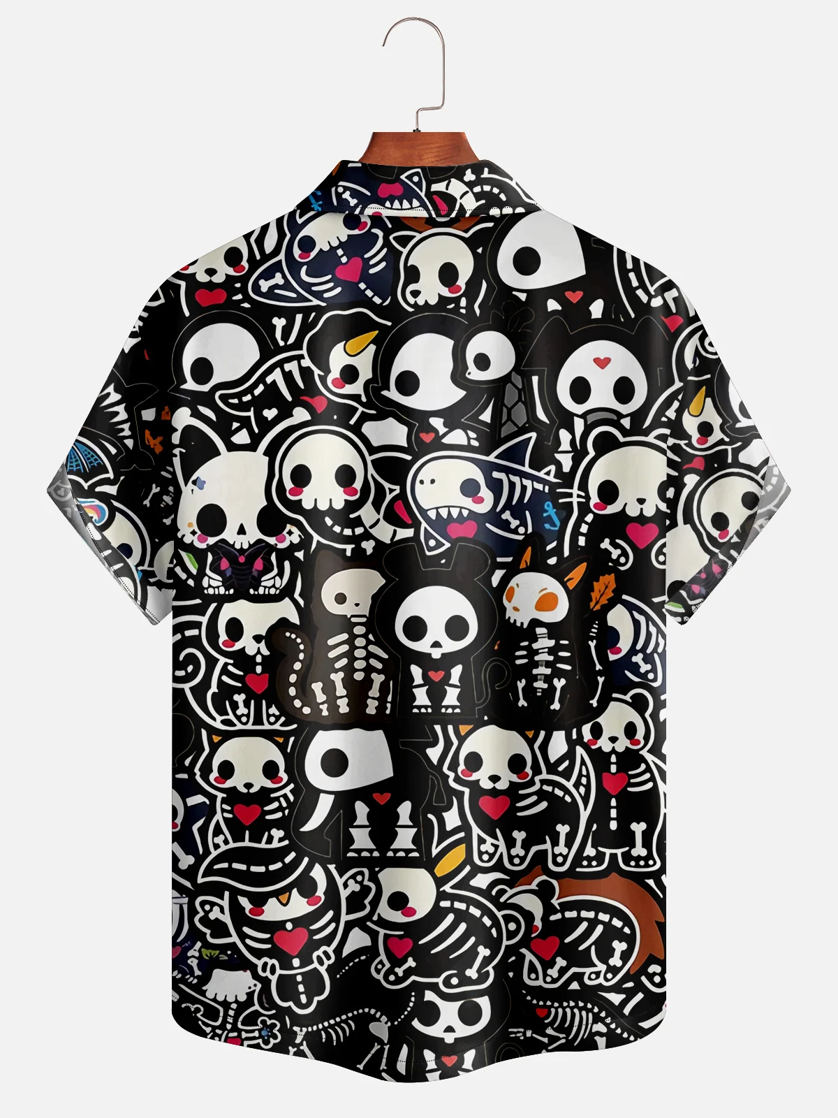 Moisture-wicking Halloween Cartoon Skull Aloha Shirt