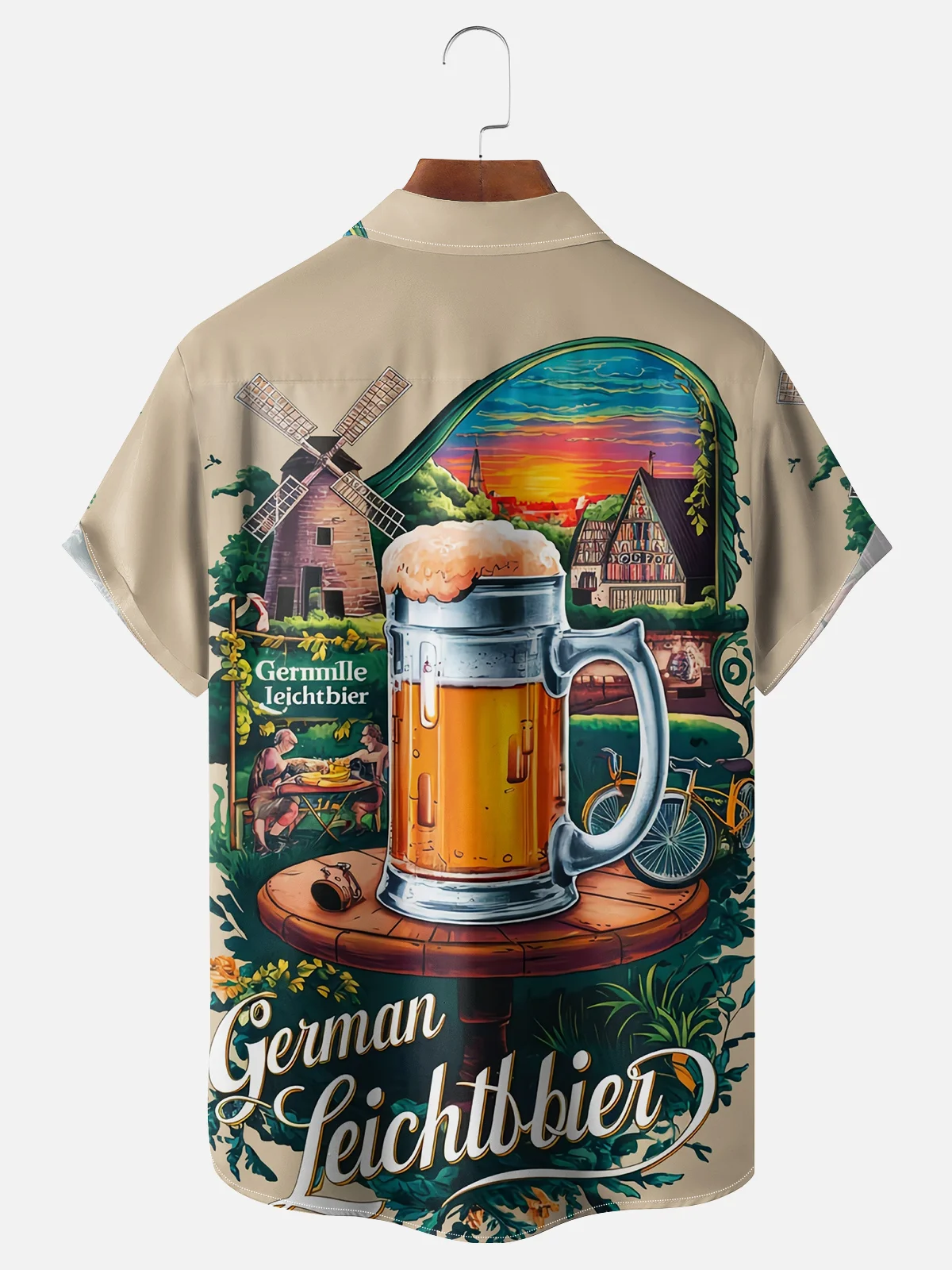 Moisture-wicking Munich Oktoberfest Beer Festival Chest Pocket Casual Shirt