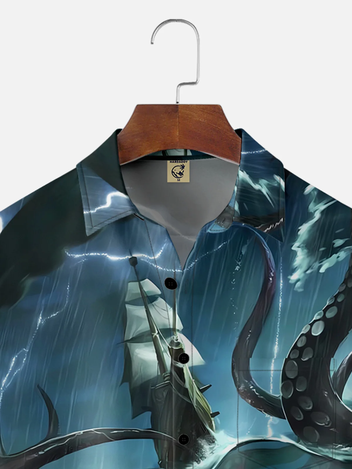 Moisture-wicking Super Octopus Ambush Chest Pocket Hawaiian Shirt