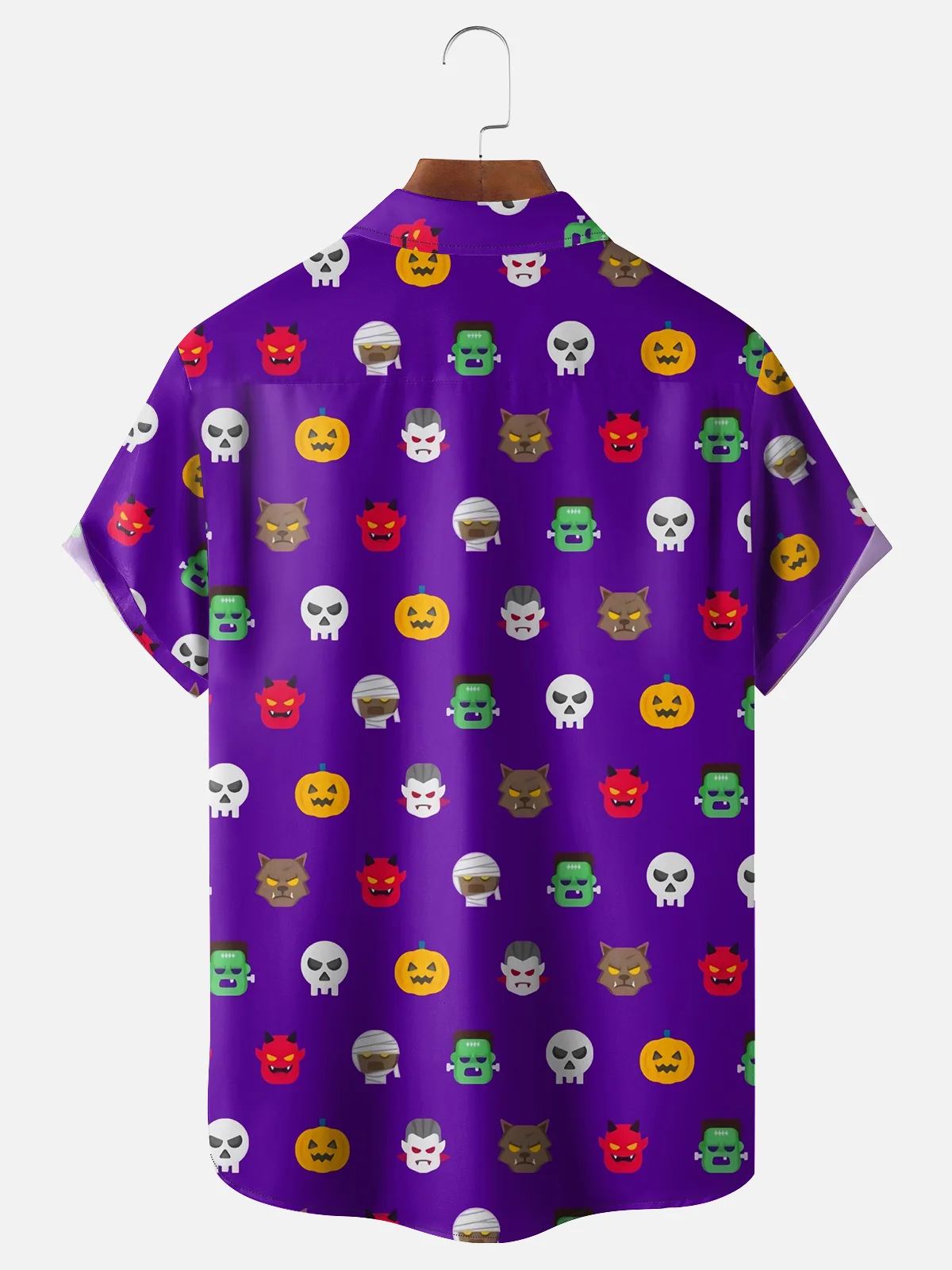 Moisture-wicking Halloween Ghost Chest Pocket Hawaiian Shirt