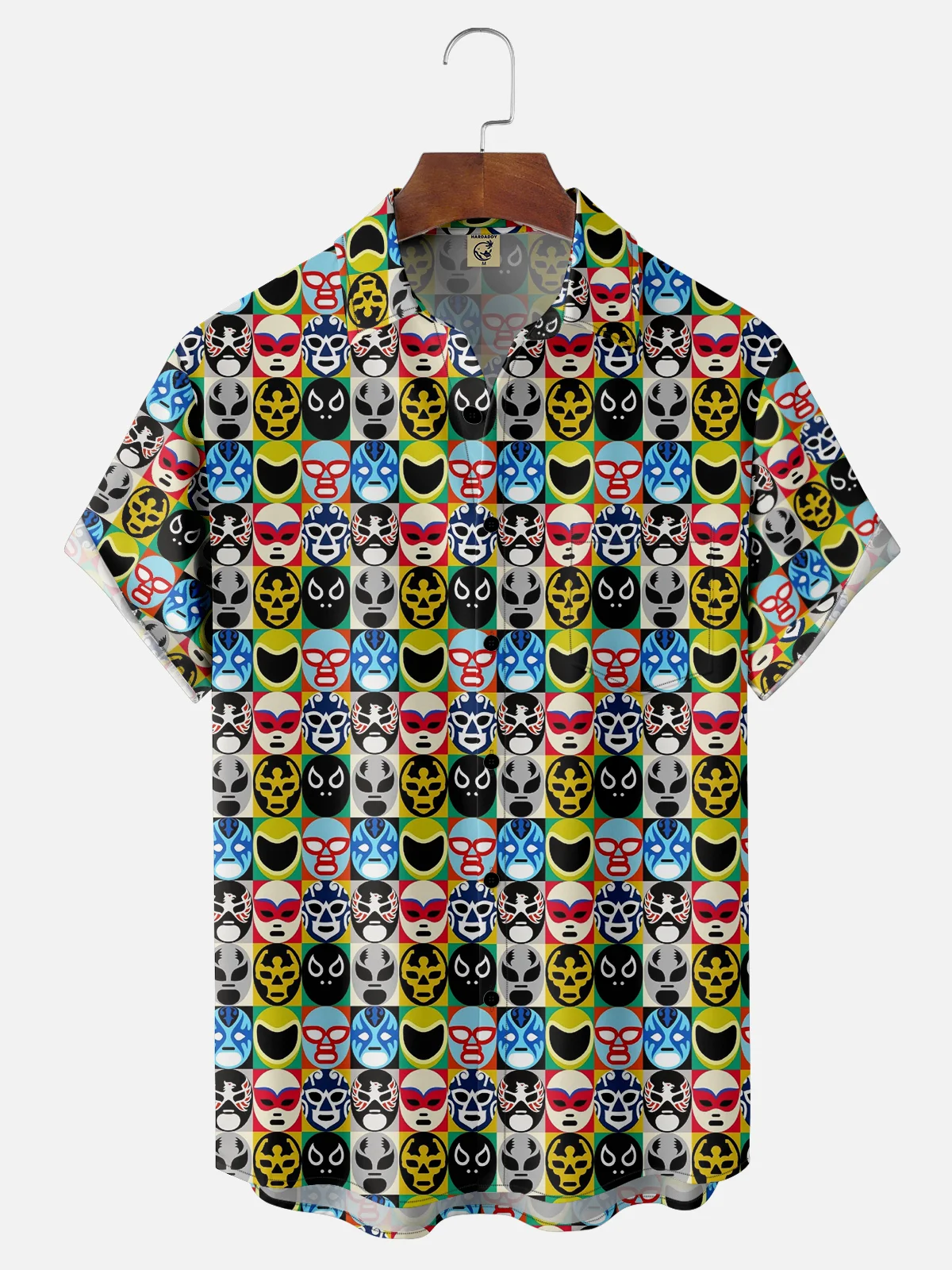 Moisture-wicking Mexican Wrestling Lucha Libre Chest Pocket Casual Shirt