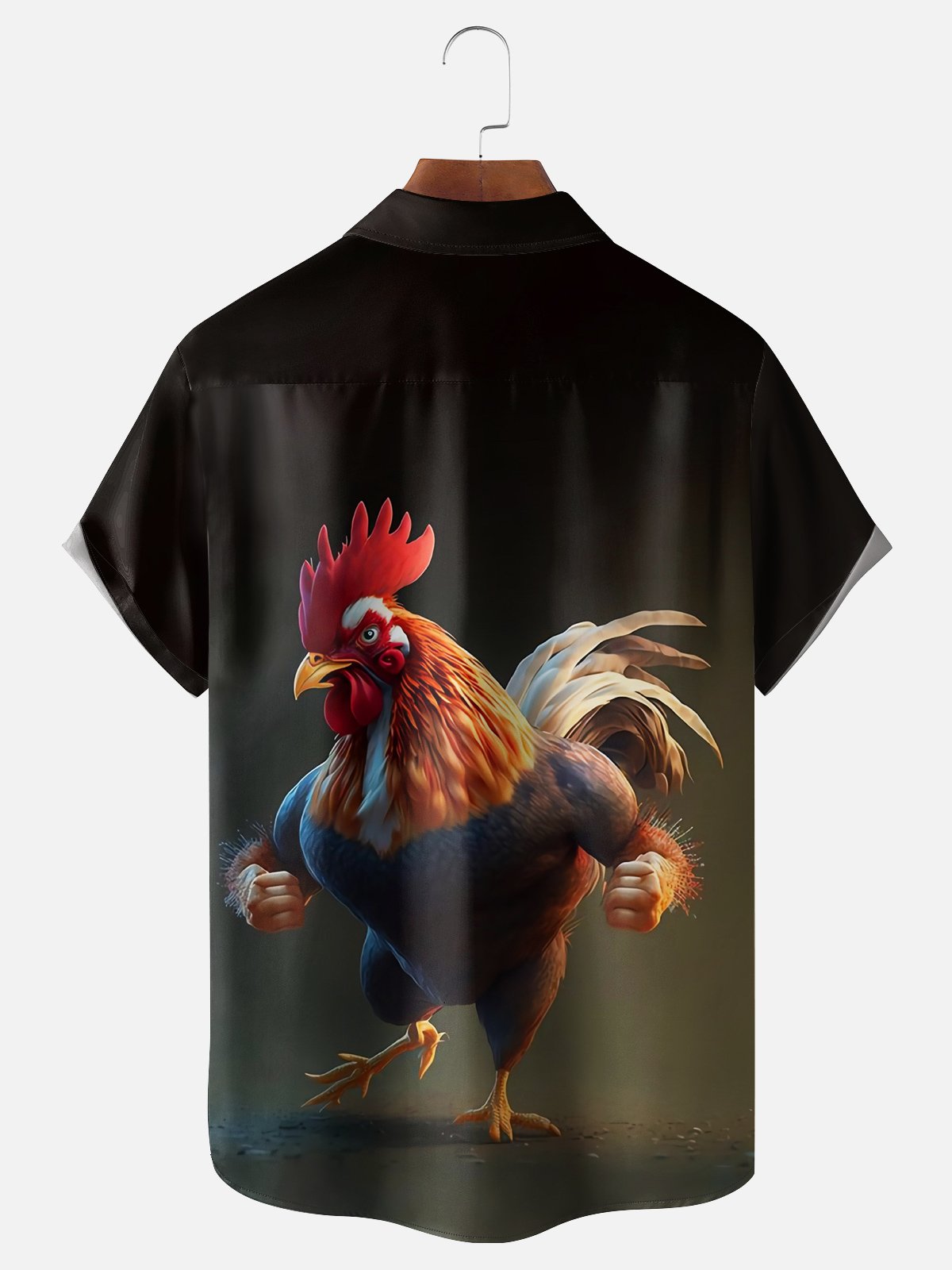 Moisture-wicking Strong Fitness Boxing Chicken Chest Pocket Casual Shirt