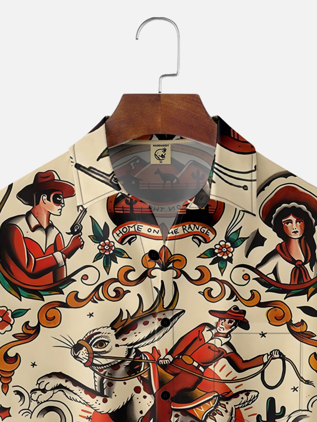 Moisture-wicking Vintage Tattoo Art Chest Pocket Hawaiian Shirt