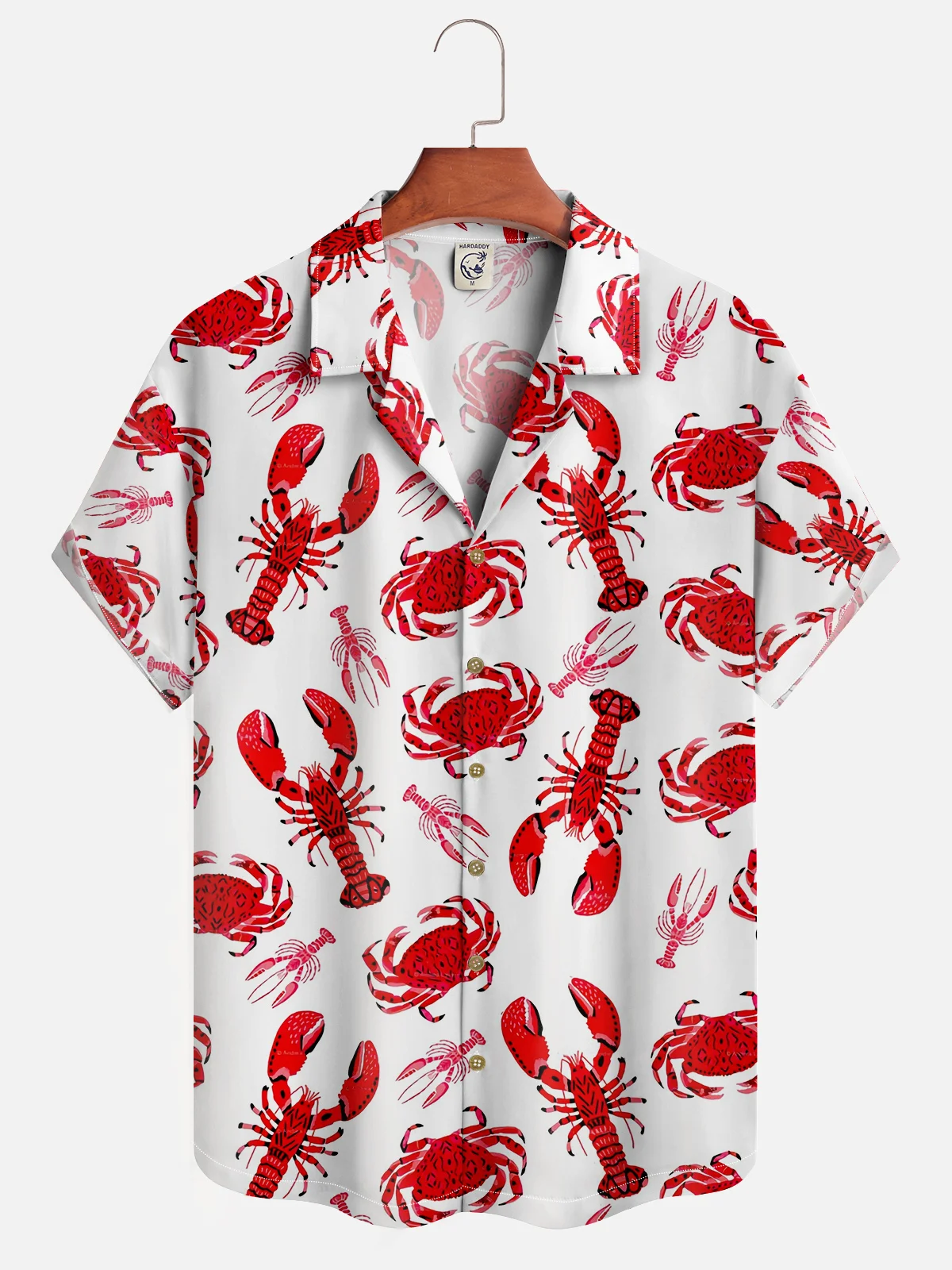 Moisture-wicking Marine Lobster Crab Aloha Shirt