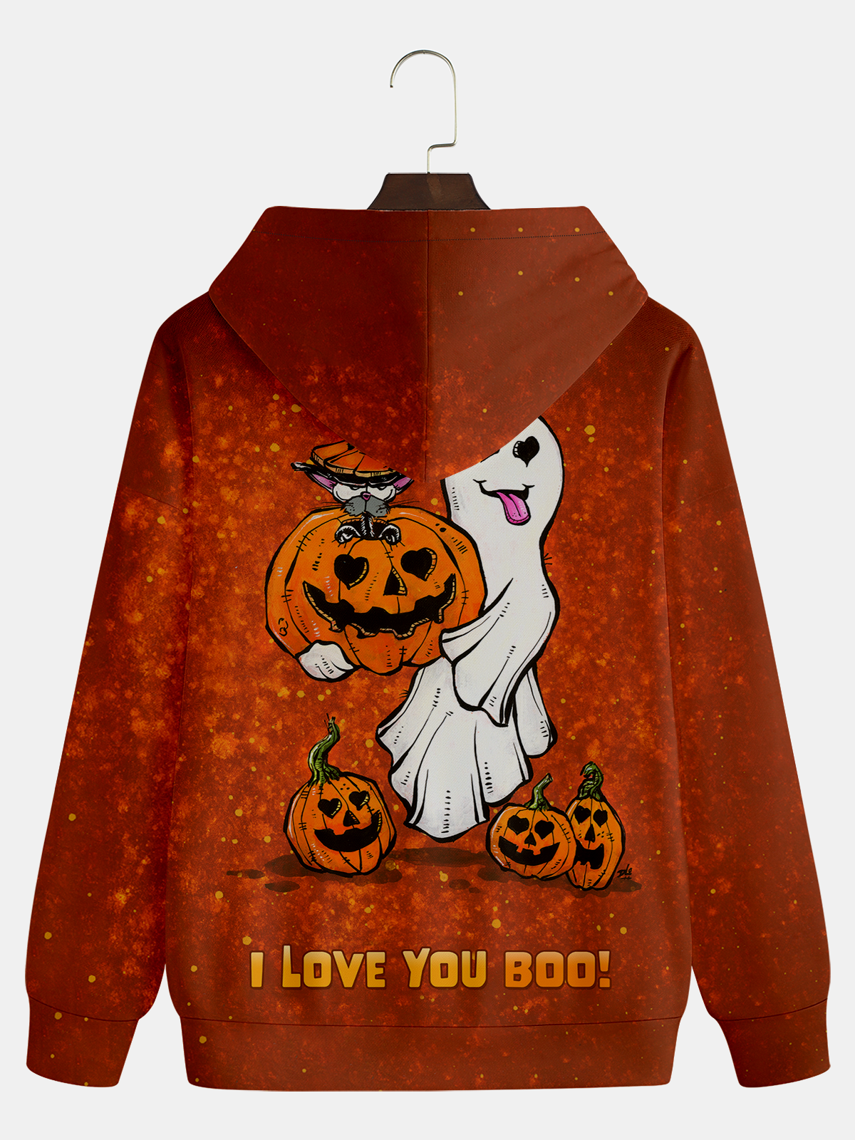 Art Illustration Ghost Pumpkin Halloween Hoodie Sweatshirt by David Lozeau