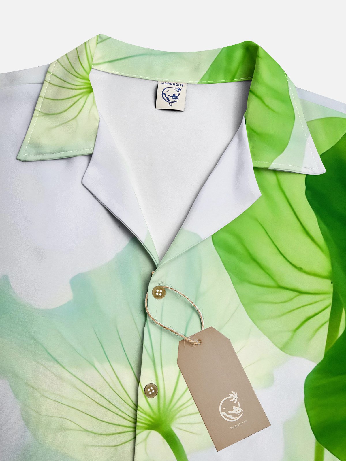 Moisture-wicking Lotus Leaf Aloha Shirt