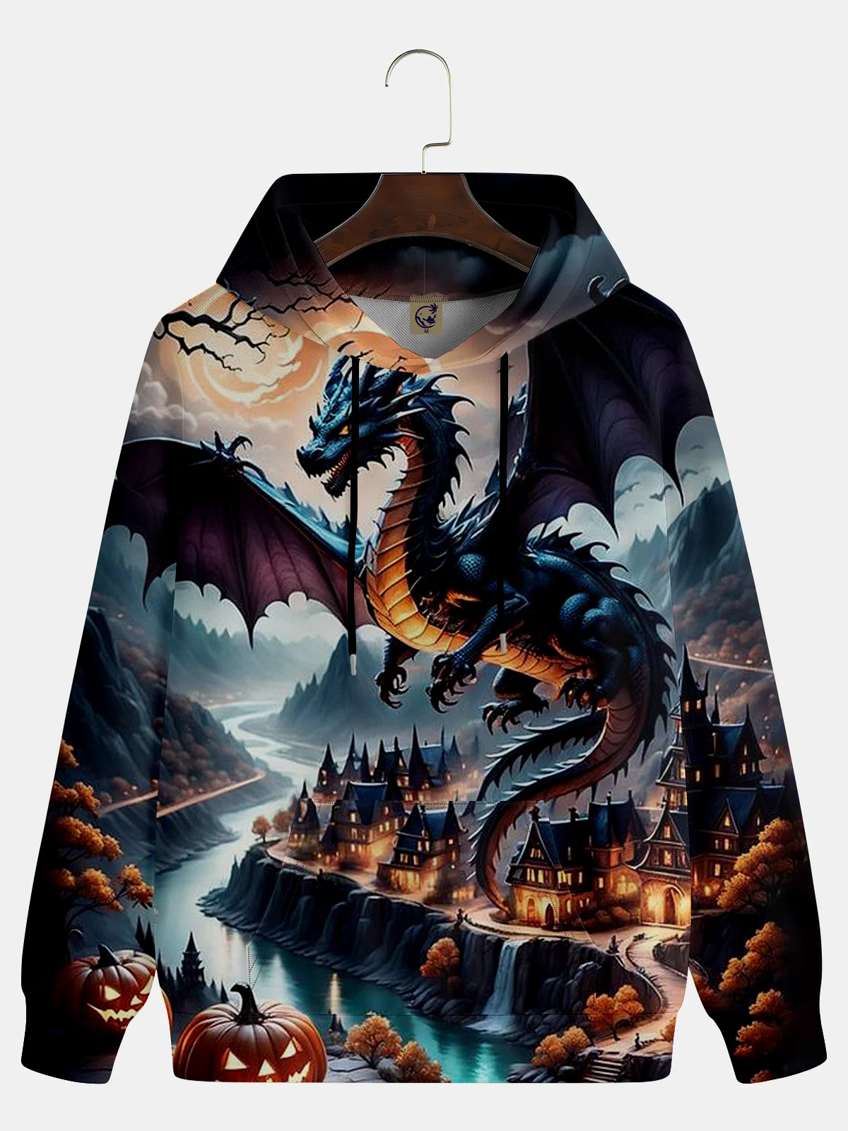 Halloween Dragon Illustration Hoodie Sweatshirt