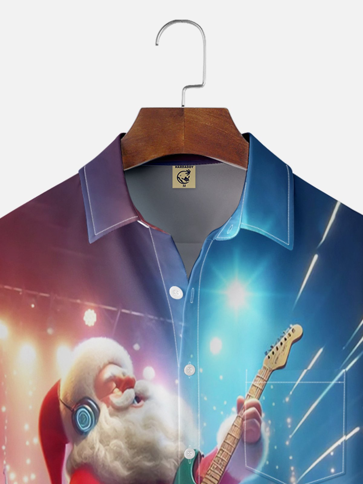 Moisture Wicking Christmas Guitar Party Hawaiian Shirt