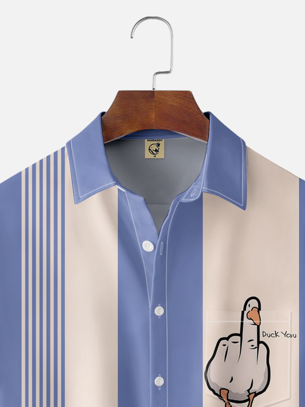 Moisture-wicking DUCK YOU Chest Pocket  Bowling Shirt