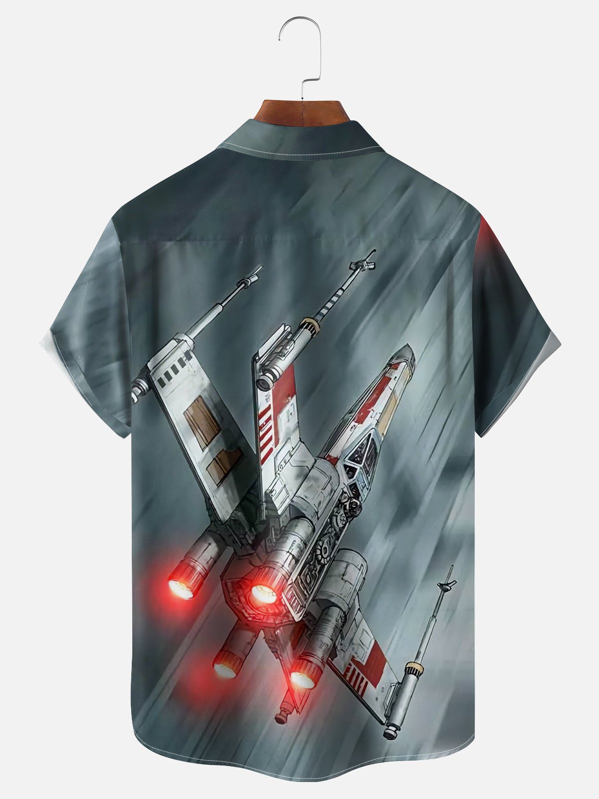 Moisture-wicking Spacecraft Star Wars Chest Pocket Casual Shirt