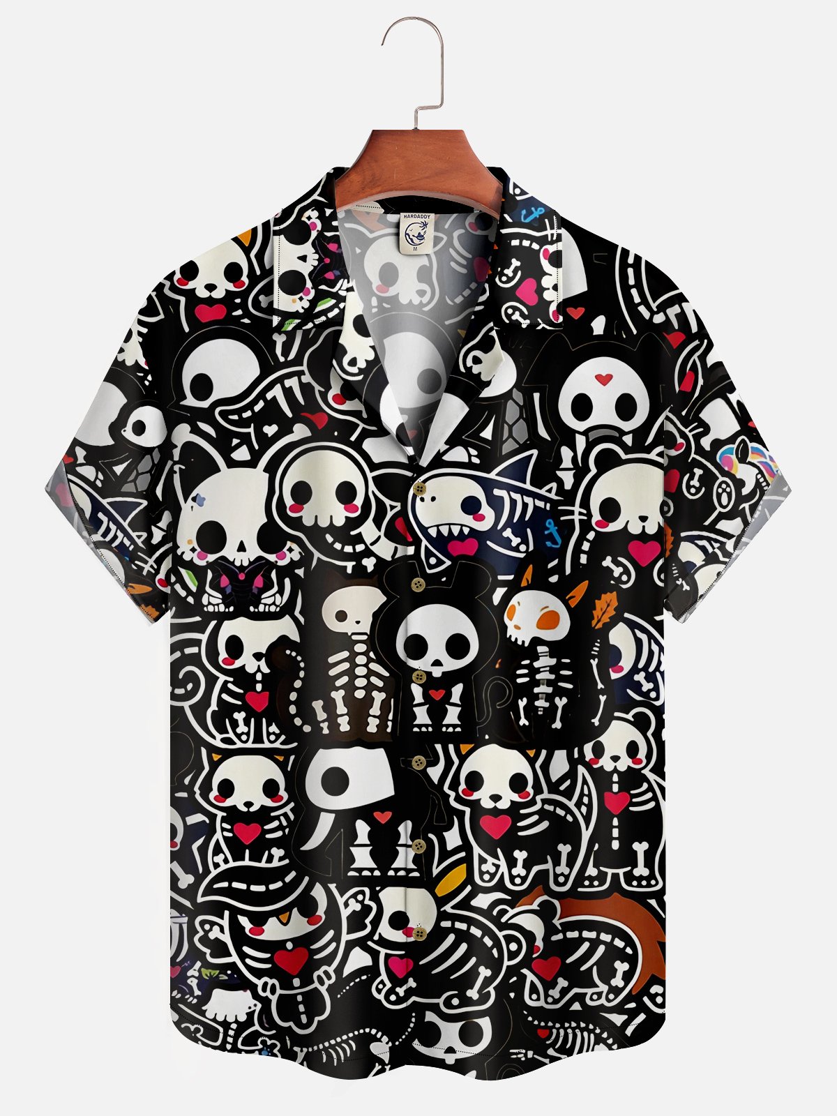 Moisture-wicking Halloween Cartoon Skull Aloha Shirt