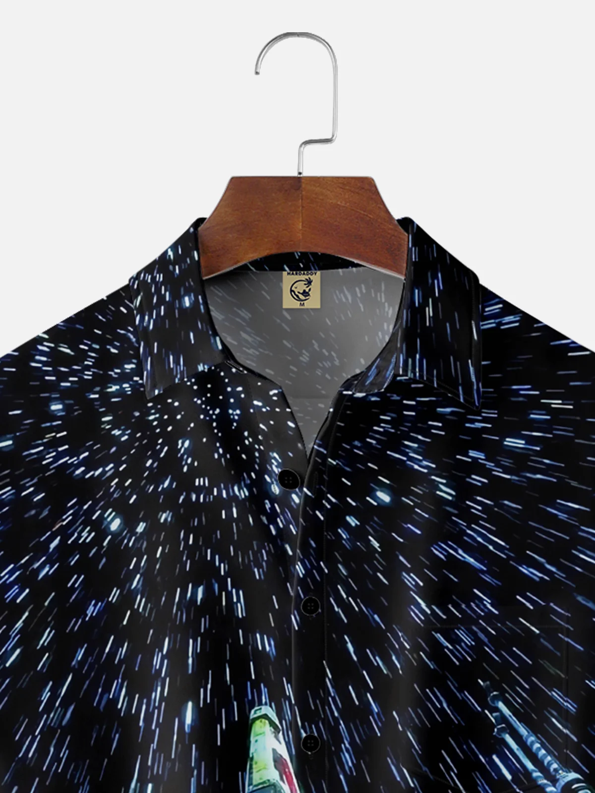 Moisture-wicking Spacecraft Star Wars Chest Pocket Casual Shirt