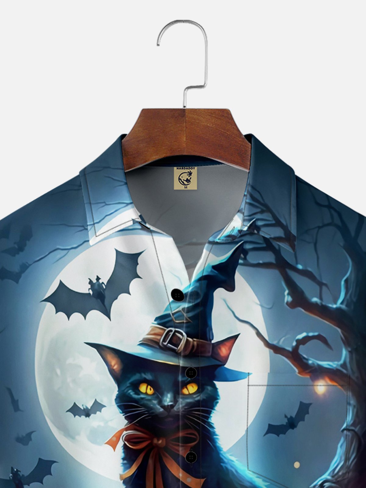 Moisture Wicking Halloween Pumpkin Cat Hawaiian Shirt