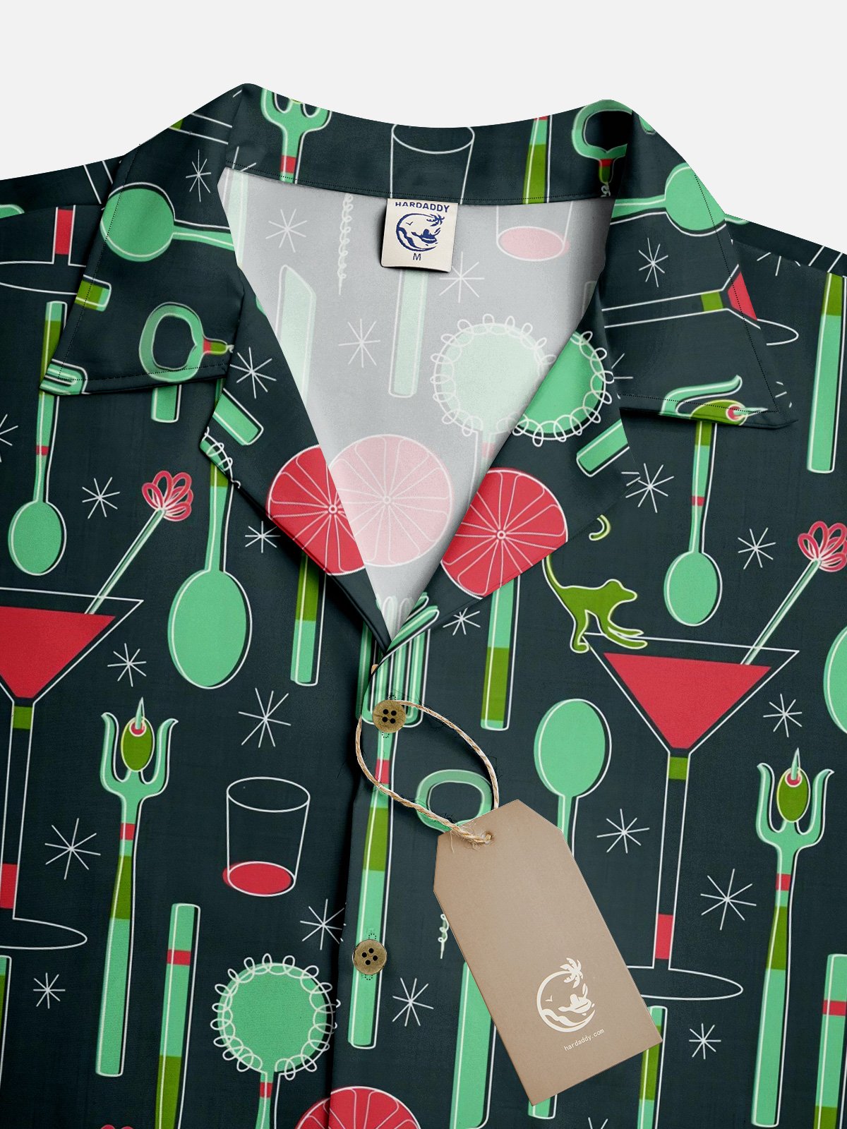 Moisture-wicking Mid-century Geomatric Cocktail Aloha Shirt