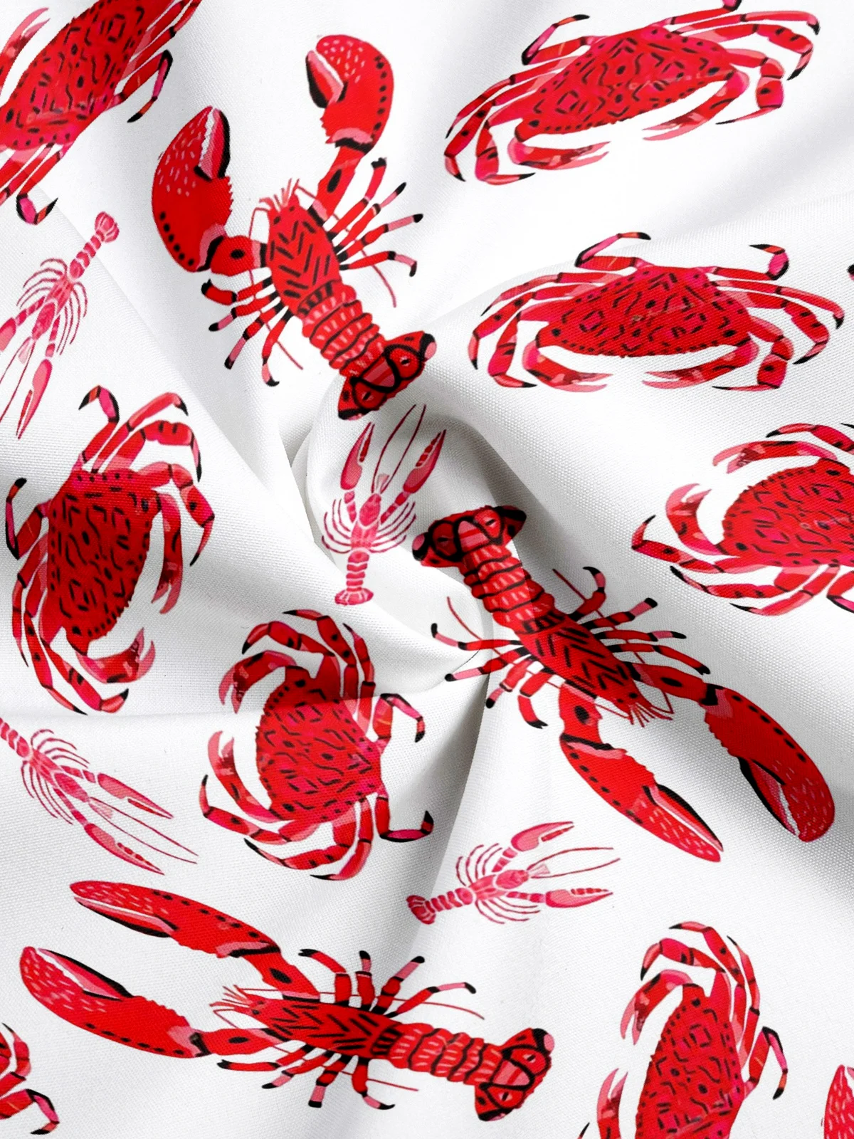 Moisture-wicking Marine Lobster Crab Aloha Shirt