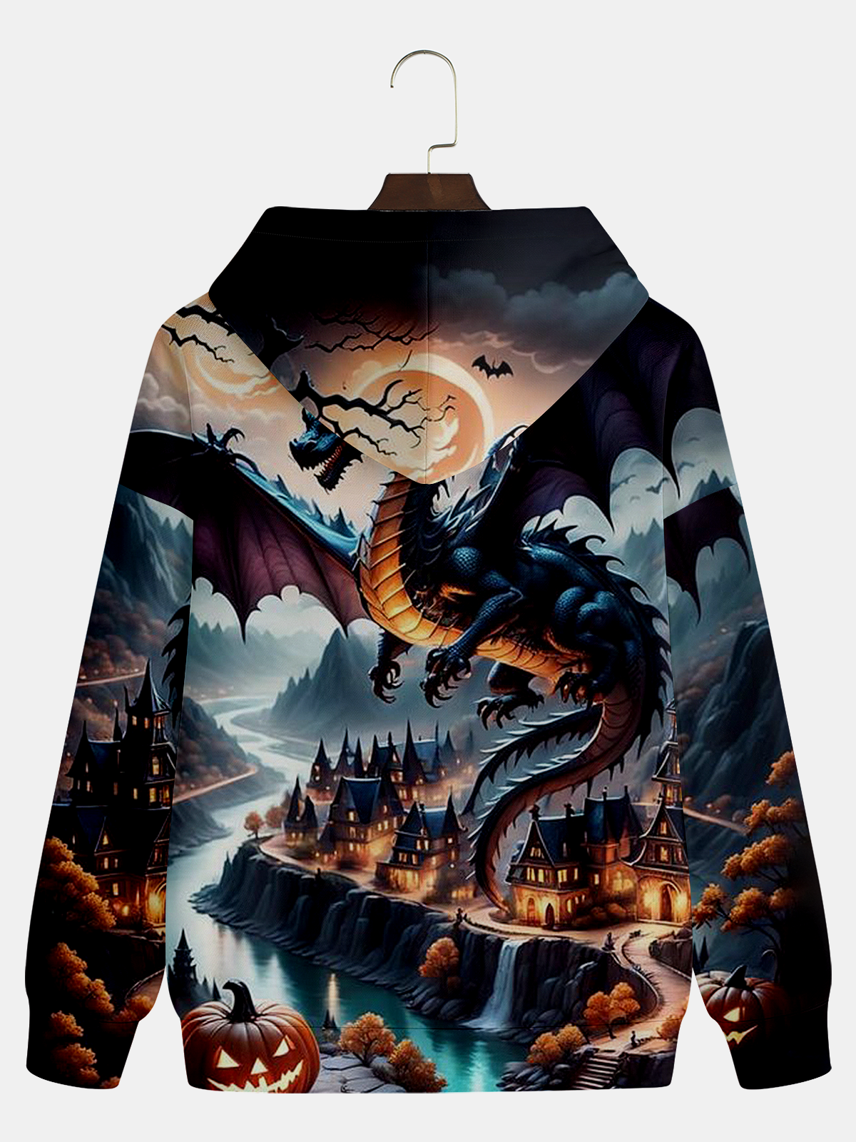 Halloween Dragon Illustration Hoodie Sweatshirt