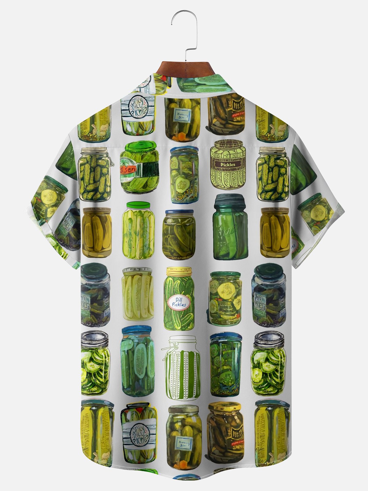 Moisture-wicking Canned Pickles Chest Pocket Casual Shirt