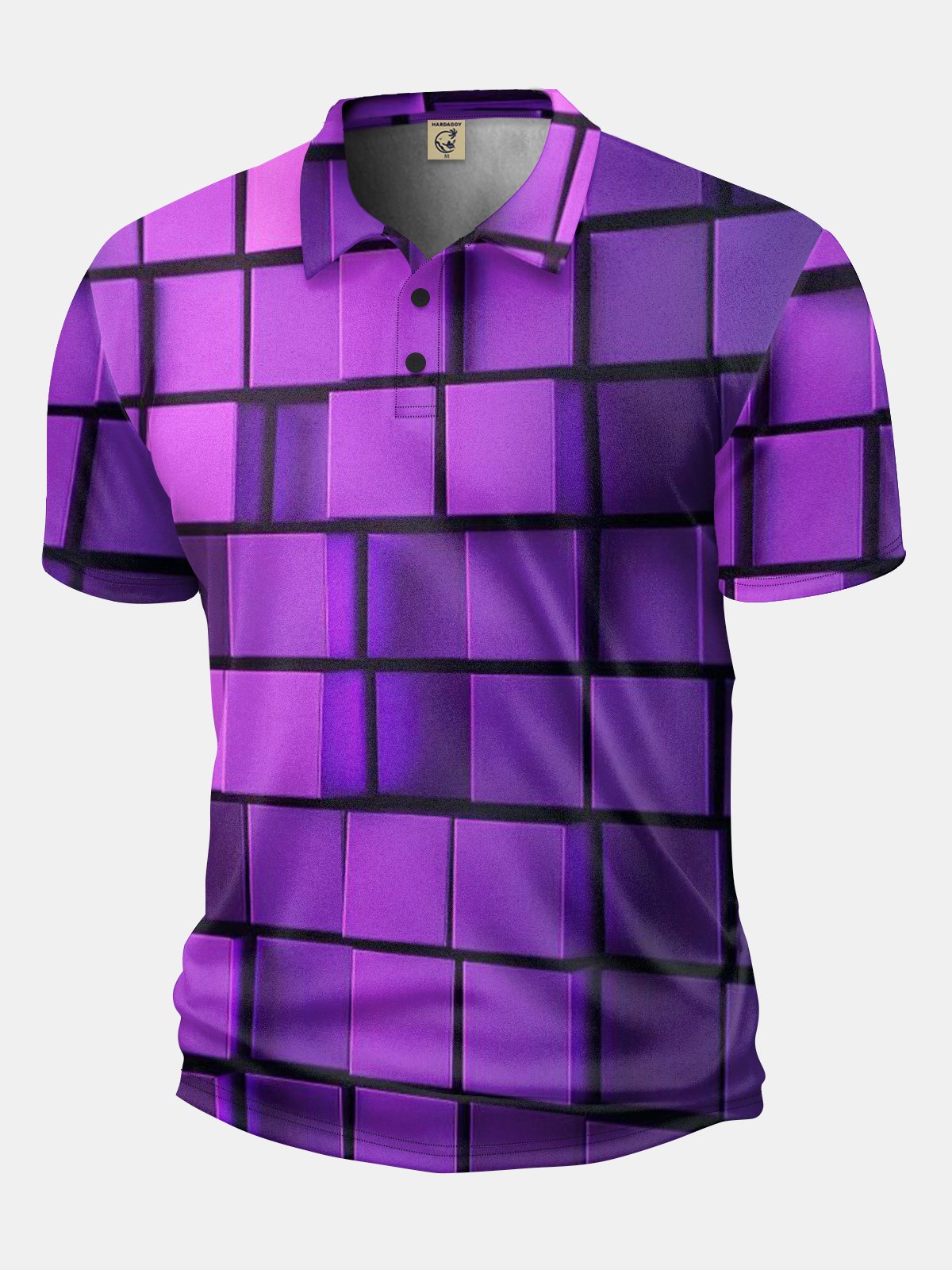 Moisture Wicking Golf Polo 3D Gradient Color Abstract Mechanical Geometry