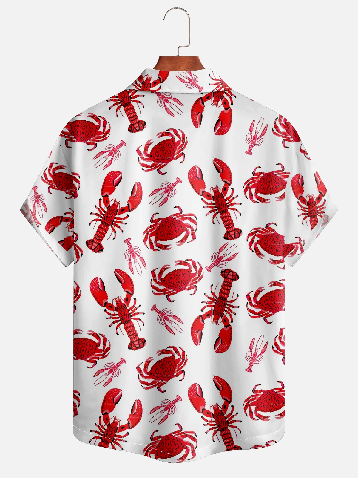 Moisture-wicking Marine Lobster Crab Aloha Shirt