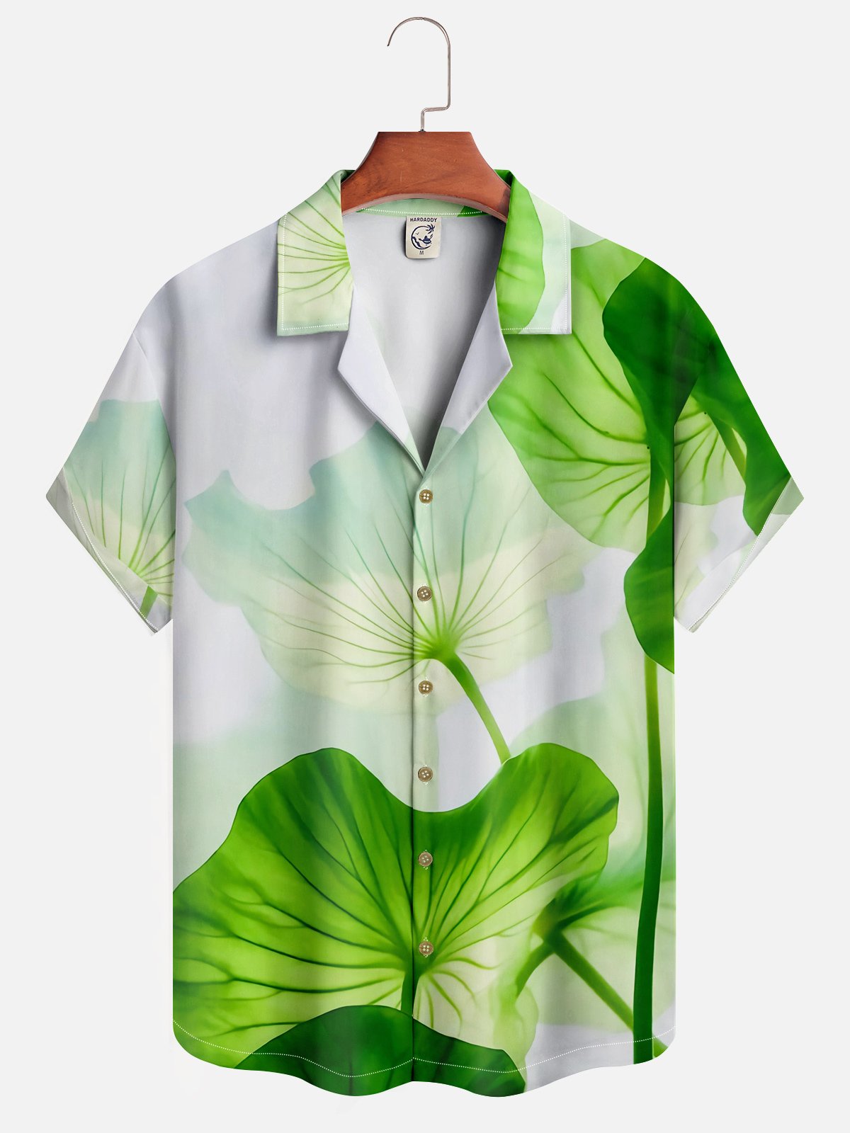 Moisture-wicking Lotus Leaf Aloha Shirt