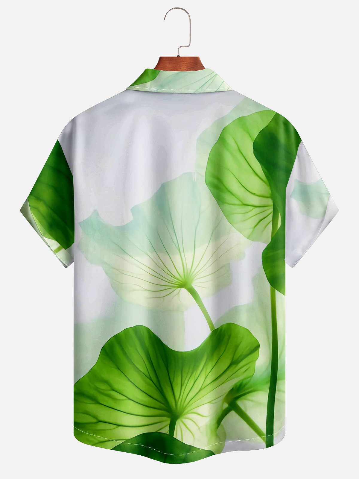 Moisture-wicking Lotus Leaf Aloha Shirt