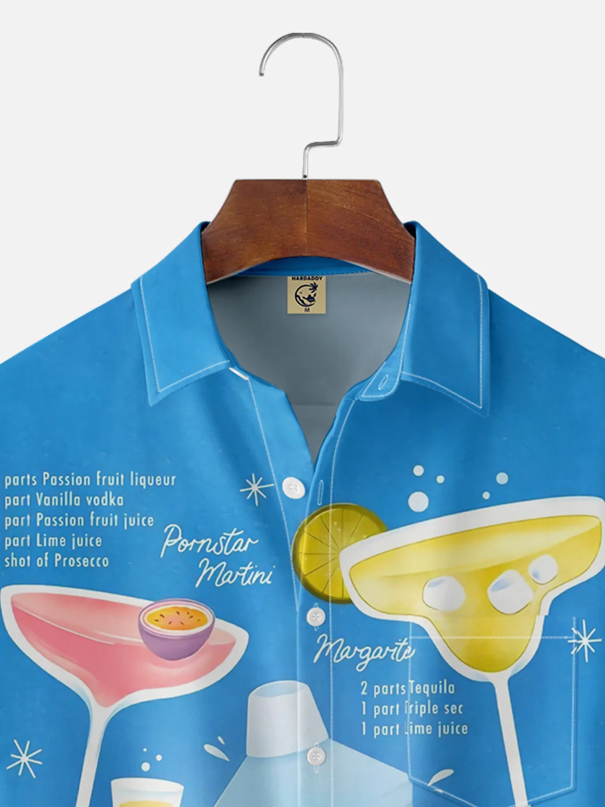 Moisture-wicking Cocktail Whiskey Bartending Recipes Chest Pocket Hawaiian Shirt