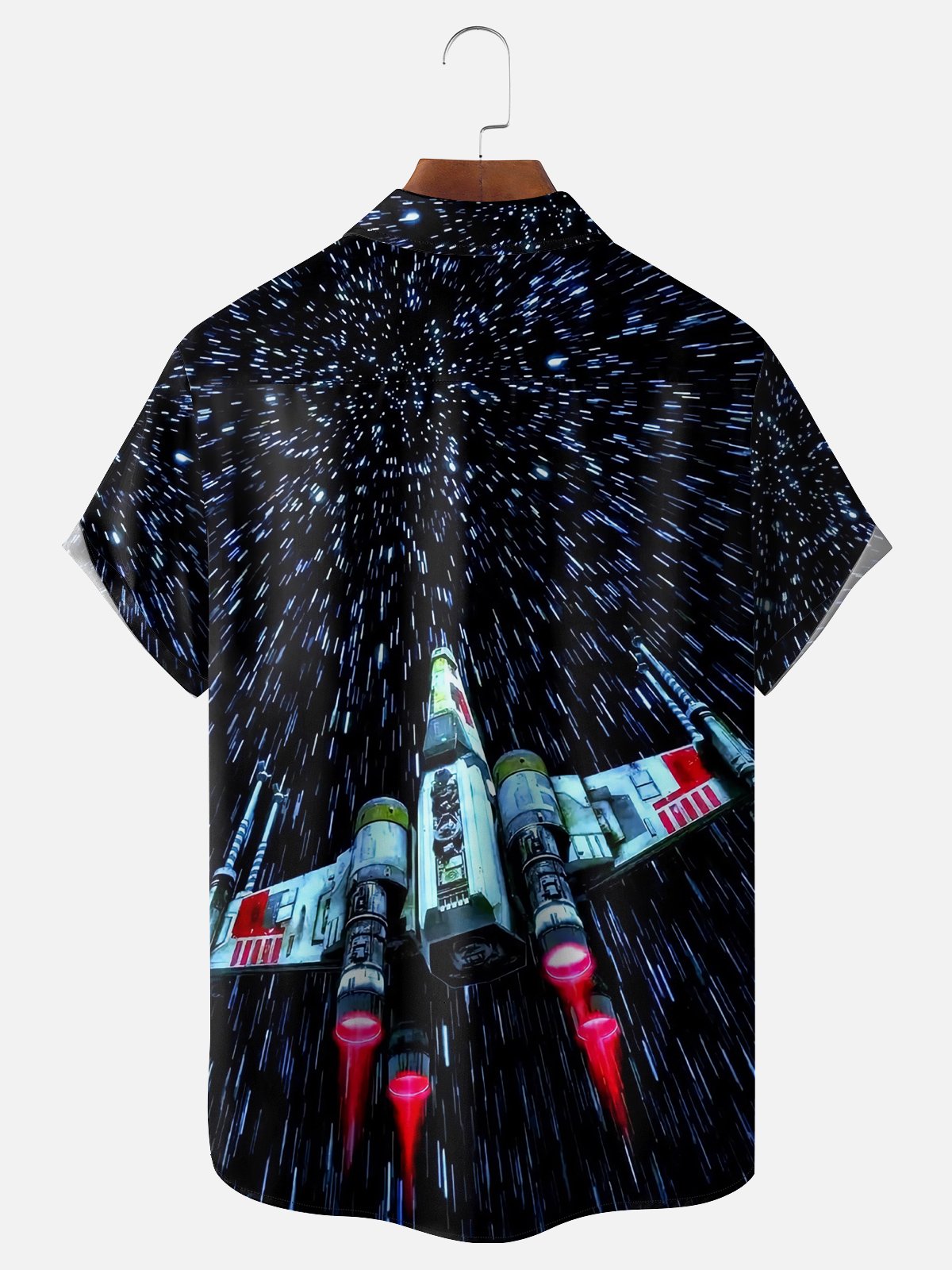 Moisture-wicking Spacecraft Star Wars Chest Pocket Casual Shirt