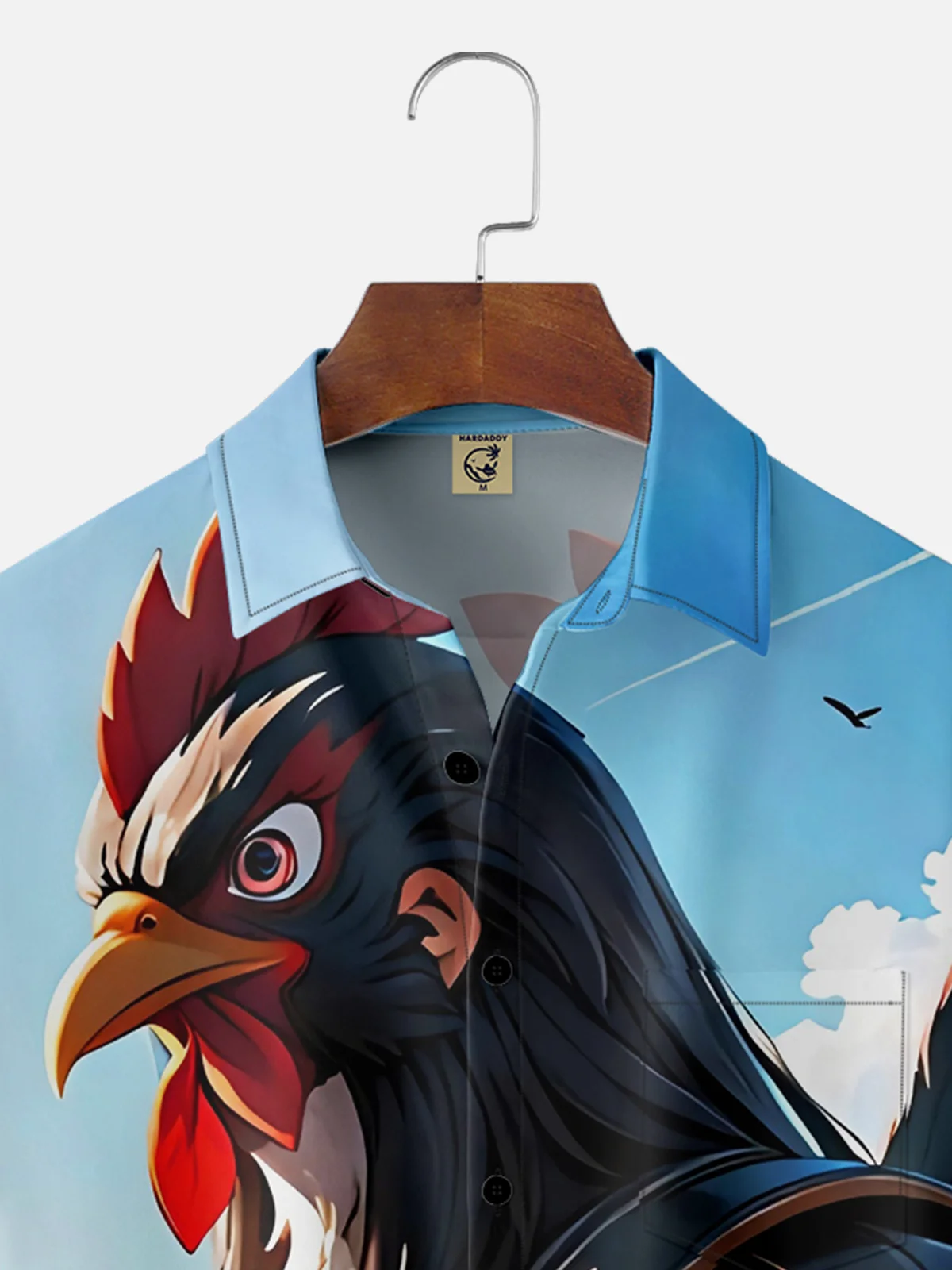 Moisture-wicking Soldier Rooster Chest Pocket Hawaiian Shirt