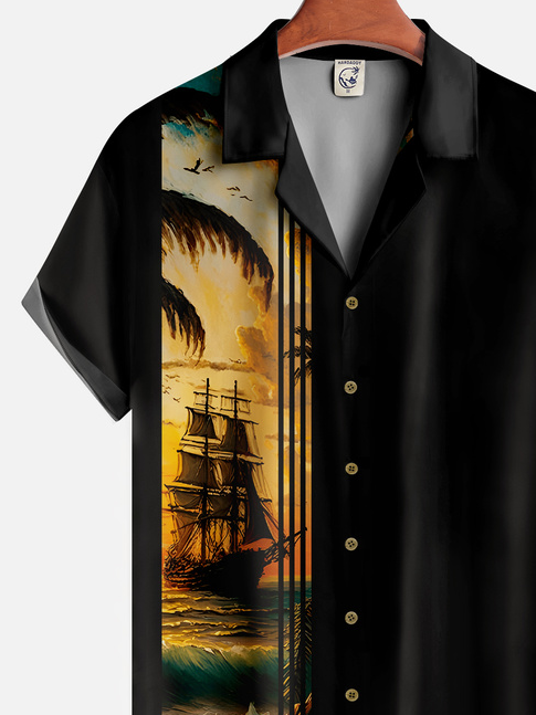 Tall Size Moisture-wicking Sailing Bowling Shirt