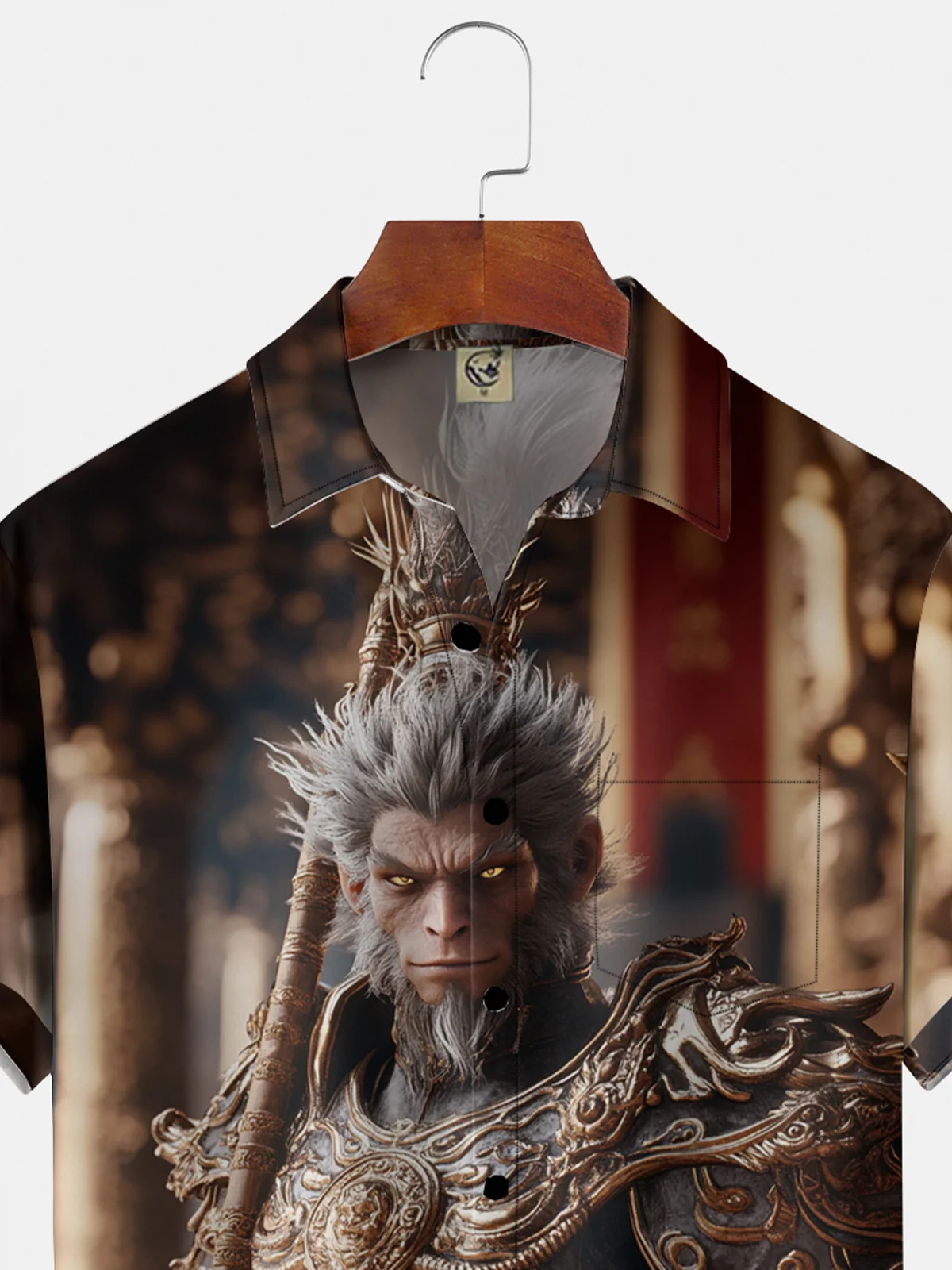 Moisture-wicking Black Myth Wukong Legend Chest Pocket Hawaiian Shirt