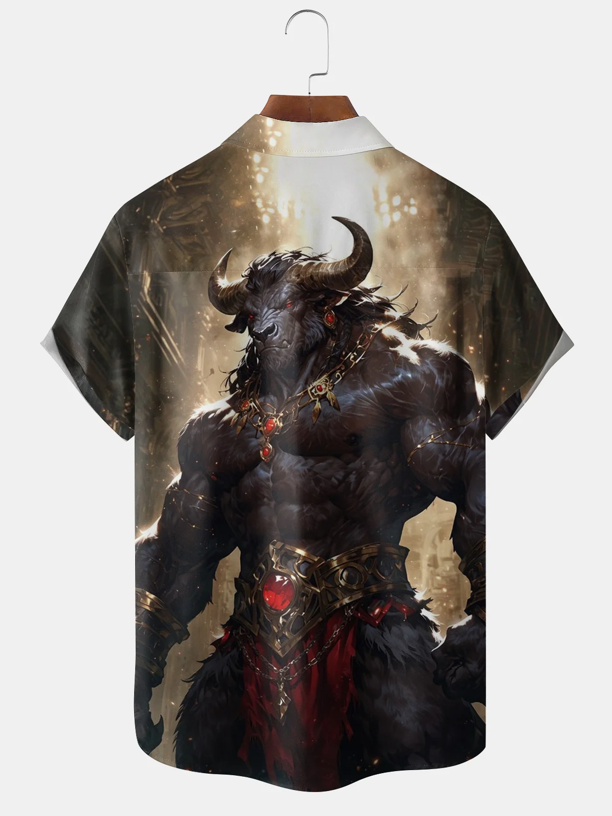 Moisture-wicking YaoGuai Bull Demon King Black Myth Chest Pocket Hawaiian Shirt