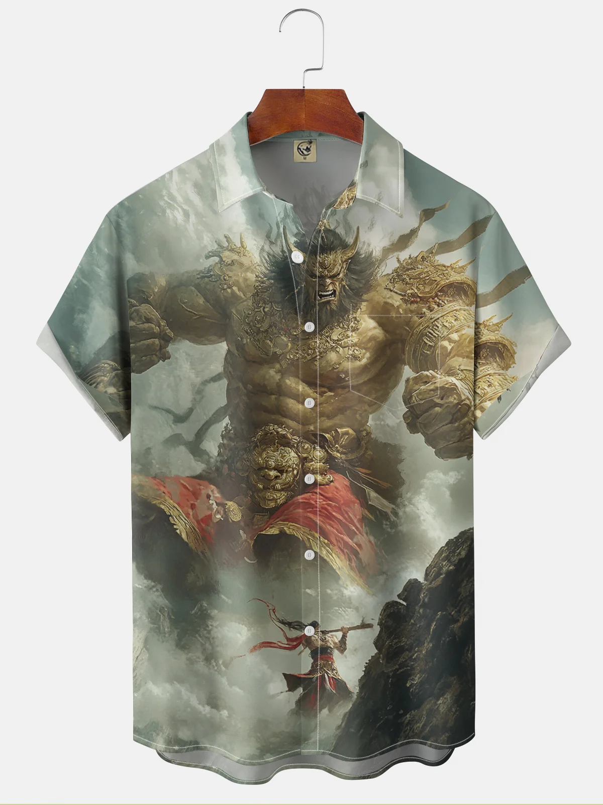 Moisture-wicking Black Myth WUKONG vs. The Giant God Yaoguai Chest Pocket Hawaiian Shirt