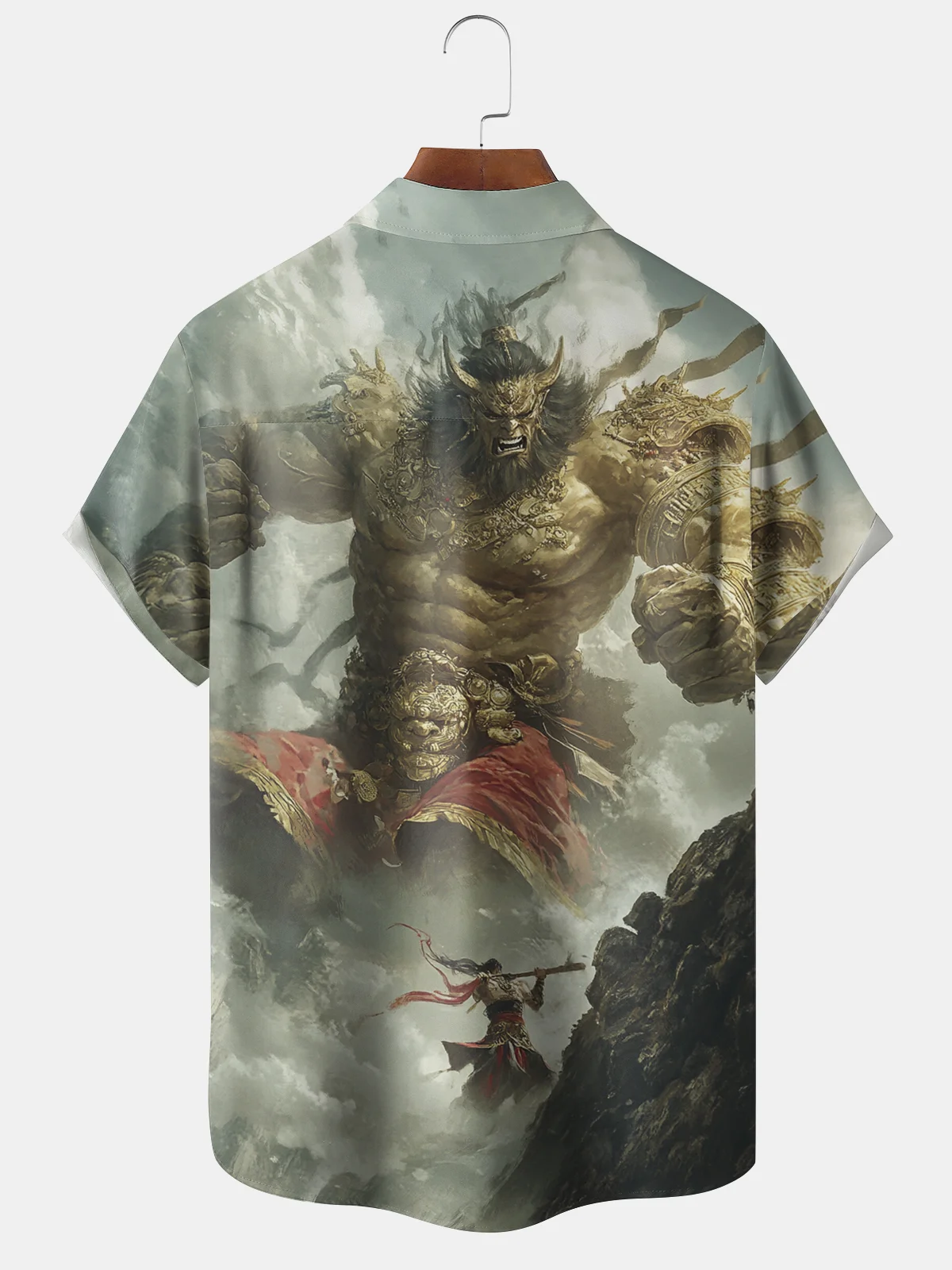 Moisture-wicking Black Myth WUKONG vs. The Giant God Yaoguai Chest Pocket Hawaiian Shirt