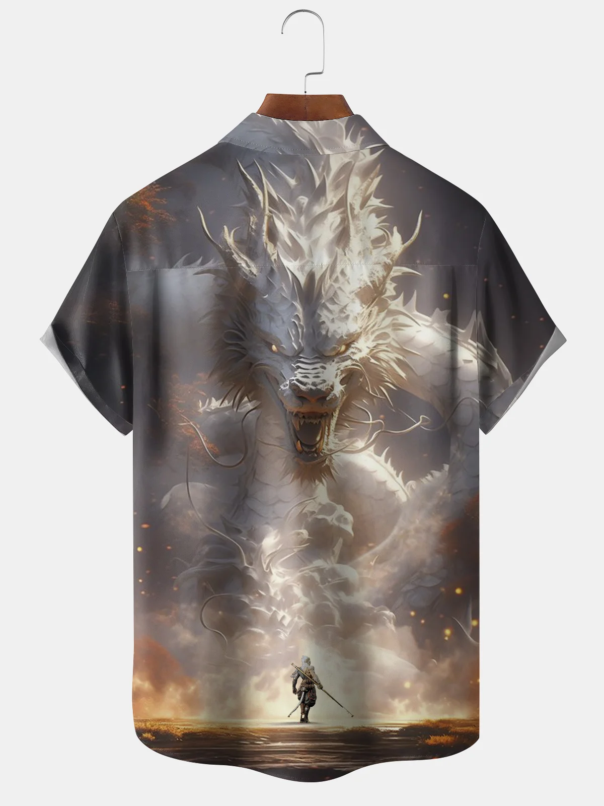 Moisture-wicking Black Myth WUKONG vs. White Dragon Yao Guai Chest Pocket Hawaiian Shirt