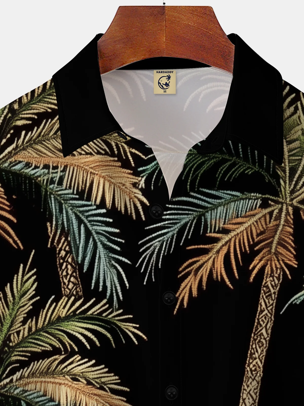 Moisture-wicking Vintage Coconut Tree Print Chest Pocket Hawaiian Shirt