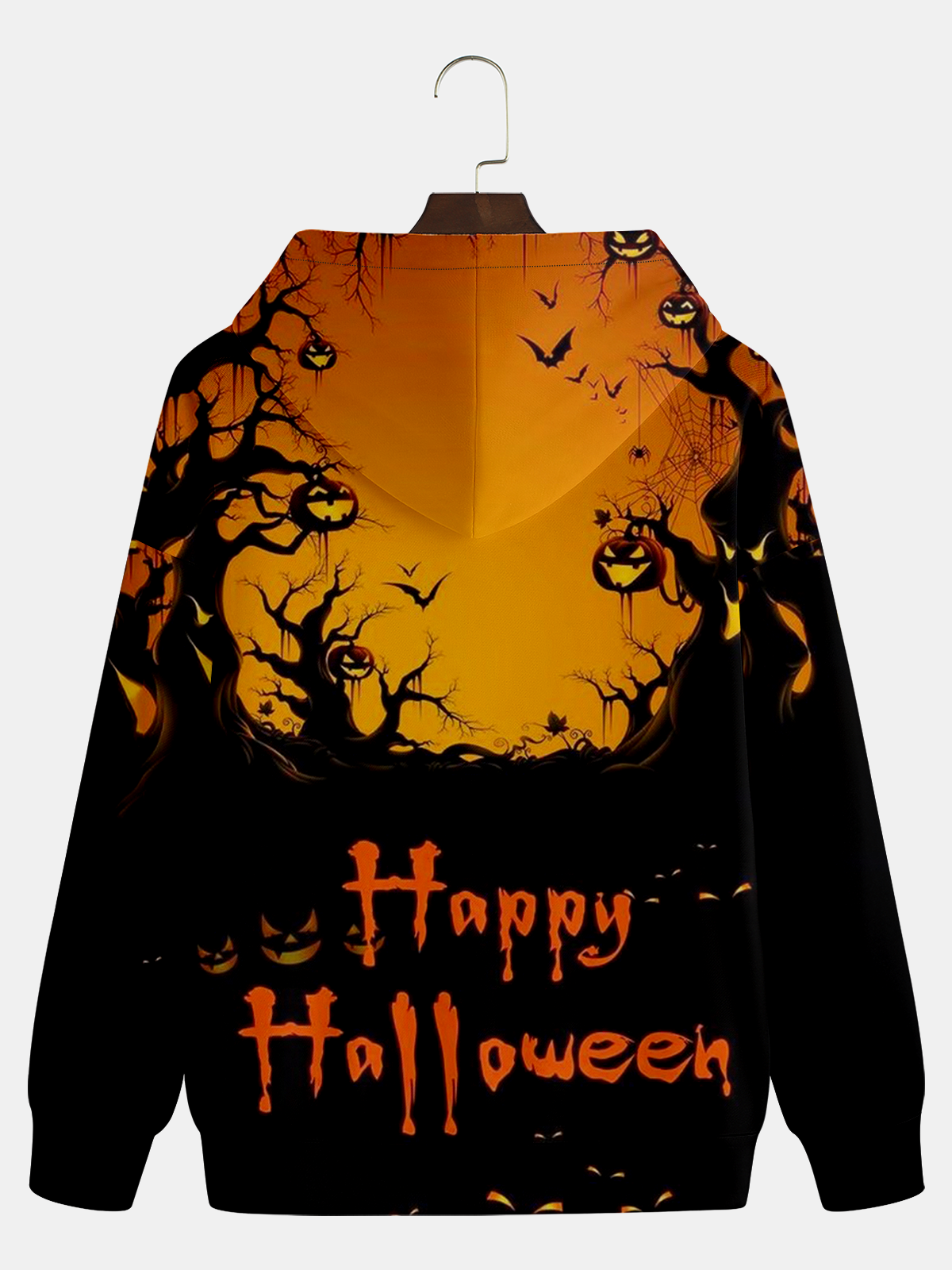 Halloween Pumpkin Art Font Hoodie Sweatshirt
