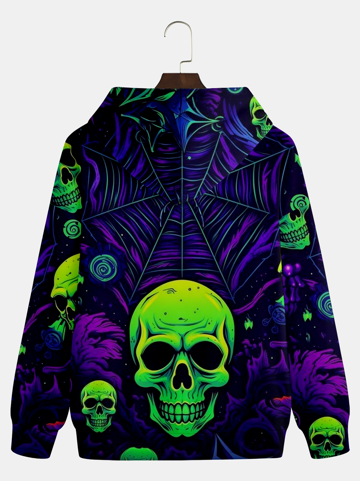 Halloween Spider and Skull Hoodie Sweatshirt