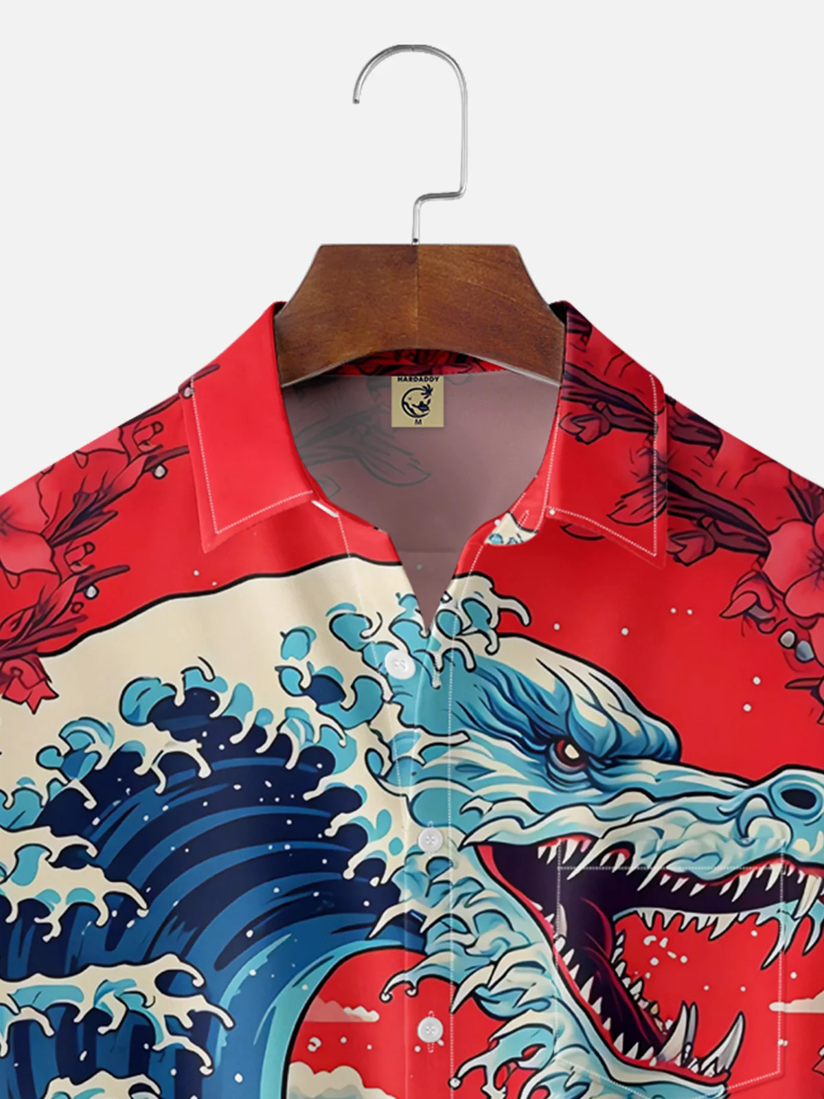 Moisture Wicking Ukiyo-e Dragon Chest Pocket Hawaiian Shirt