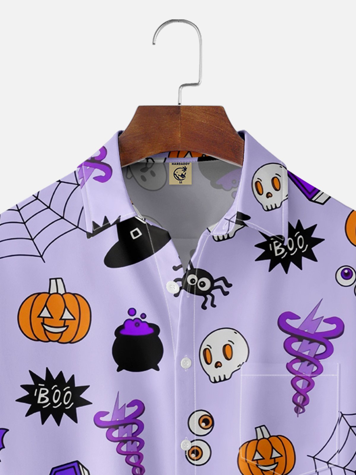 Moisture-wicking Halloween Ghost Chest Pocket Casual Shirt