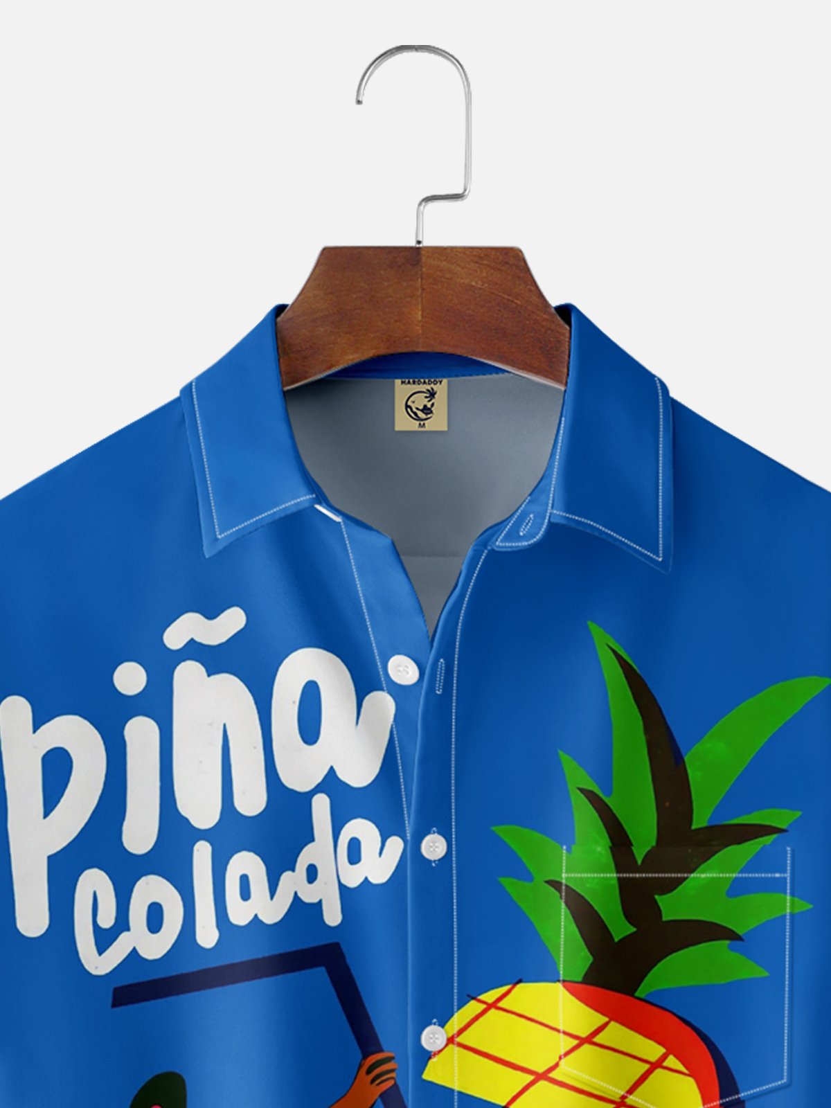 Moisture-wicking Pina Colada Cocktail Chest Pocket Hawaiian Shirt