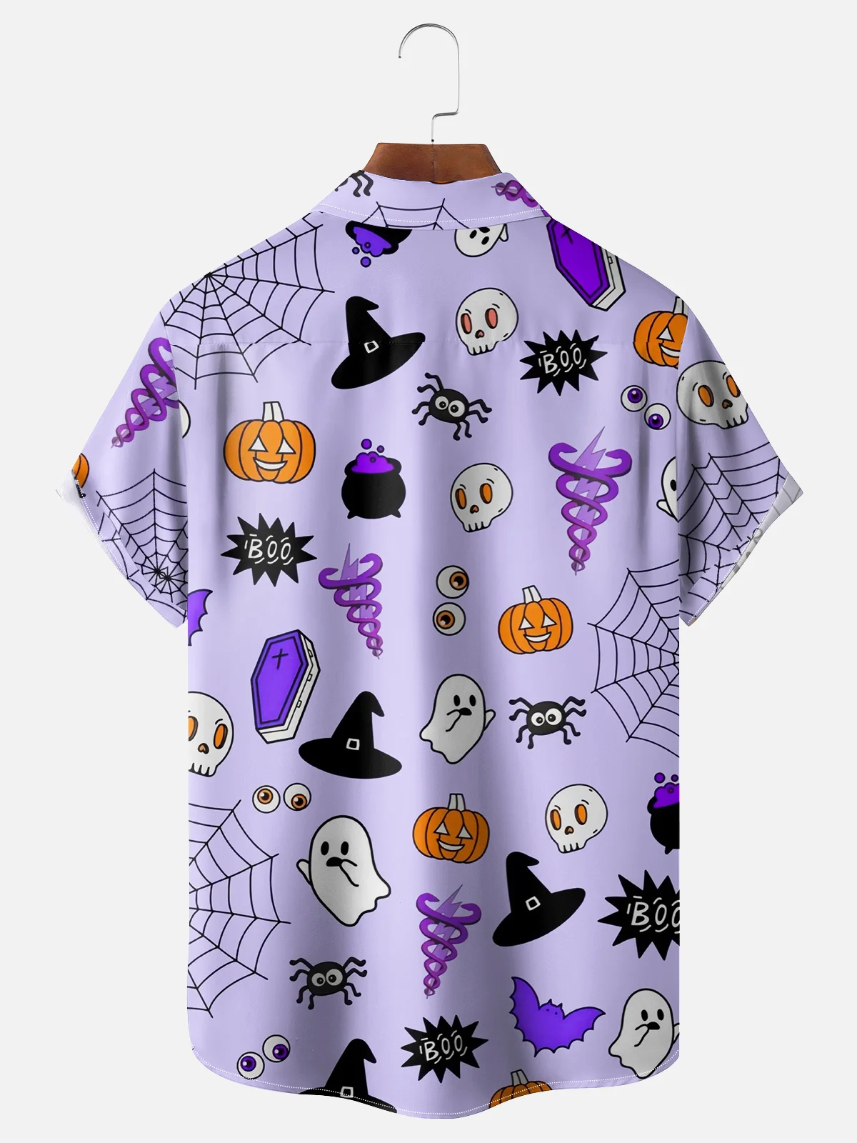 Moisture-wicking Halloween Ghost Chest Pocket Casual Shirt