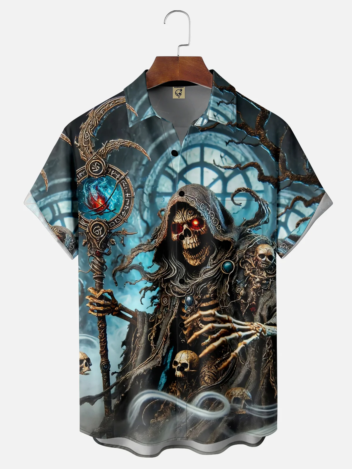 Moisture-wicking Halloween Wizard Chest Pocket Casual Shirt