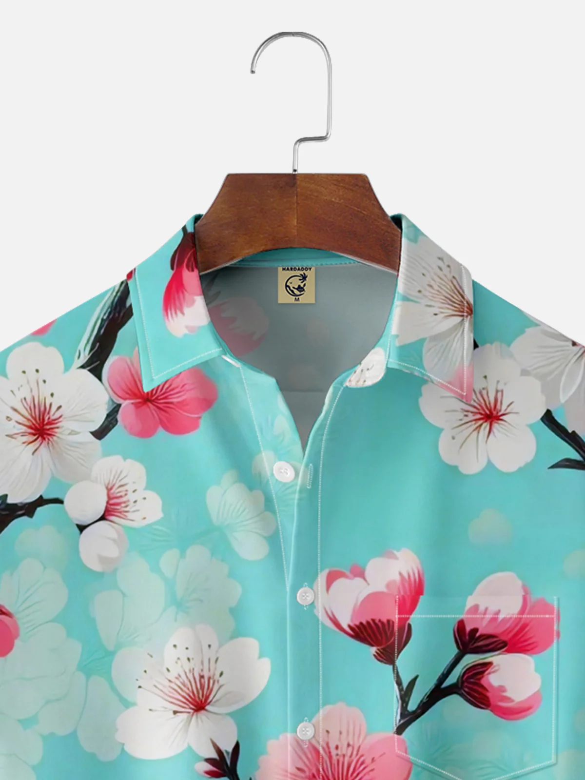 Moisture-wicking Japanese Sakura Chest Pocket Hawaiian Shirt