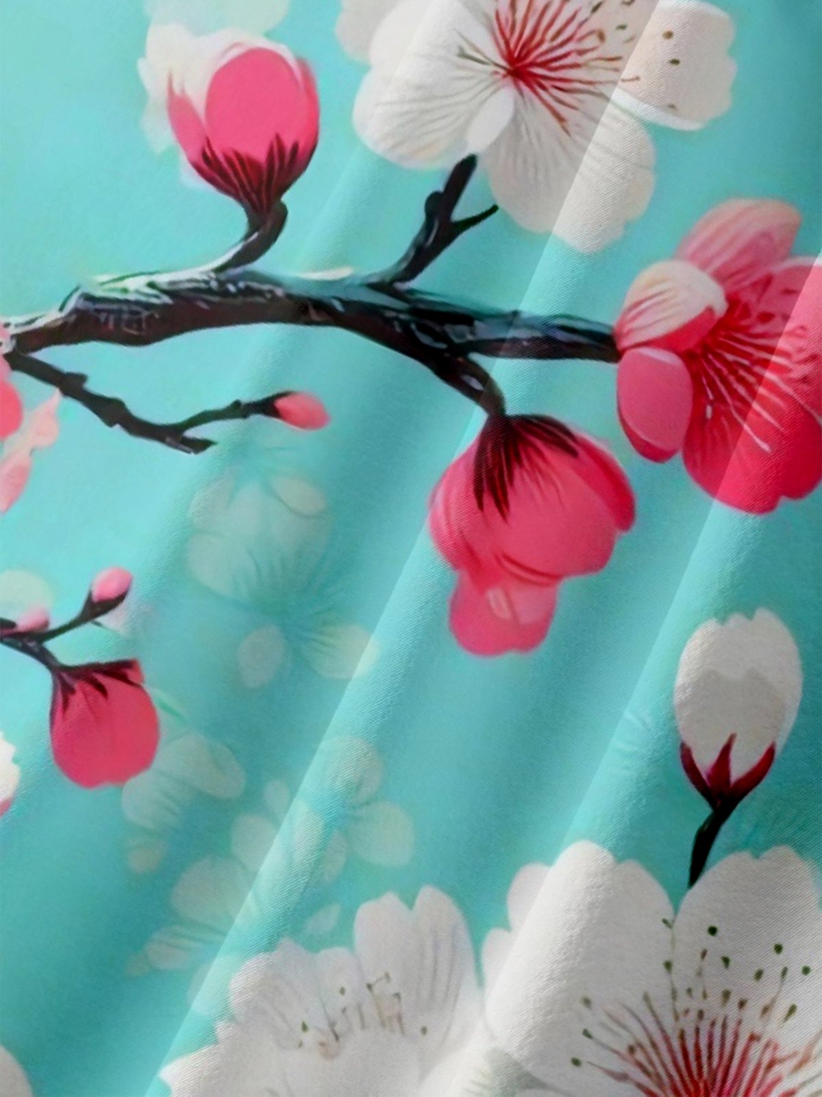 Moisture-wicking Japanese Sakura Chest Pocket Hawaiian Shirt